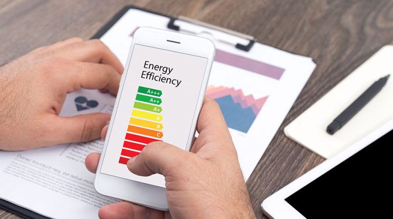 Energy Efficiency Concept with Energy Rating Chart